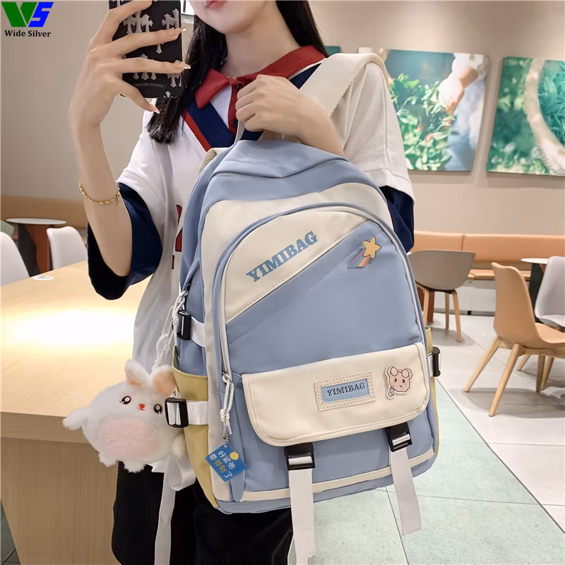 Wide Silver Favourite Schoolbags for Fashion Teens Girls Free Shipping 2024