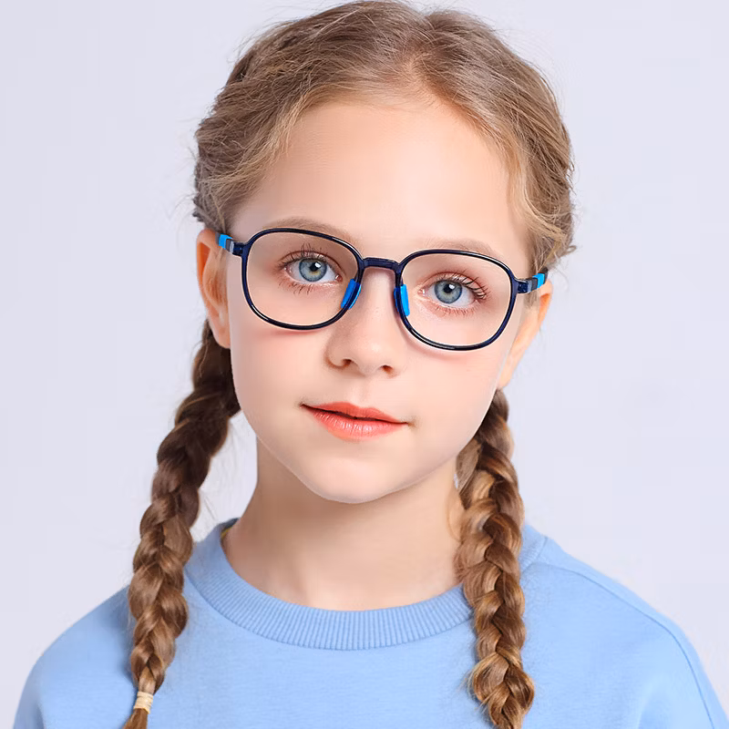 Ready to Ship Round Tr90 Kids Blue Light Blocking Glasses Frames Computer Eyewear