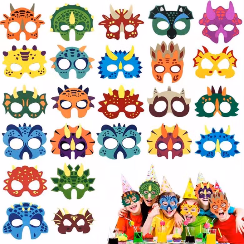 New 2024 Halloween Party Children′s Face Wear Felt Mask School Masquerade Cartoon Mask Decorations