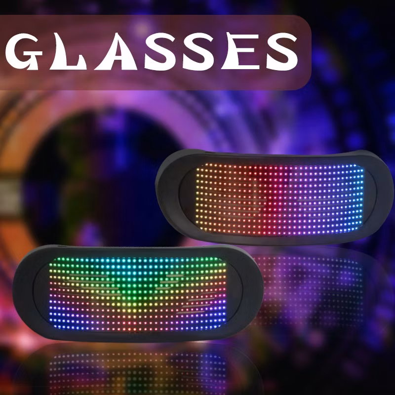 Blue Tooth Programmable Glasses Bar Dynamic Flashing LED Glasses Raves APP Customizable Light up Glass USB Charging