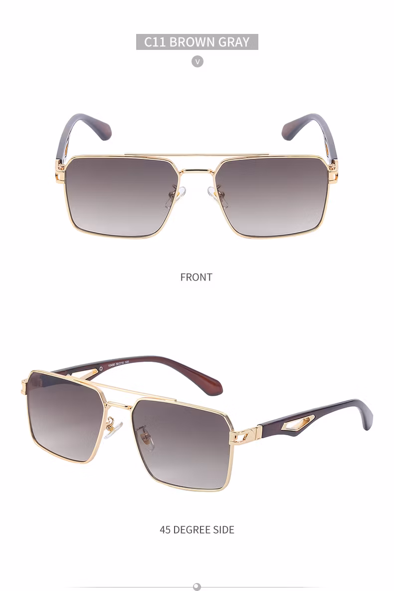 Ready to Stock Luxury Punk Style Colorful Sun Glasses UV400 Lenses Shades Trendy Fashion Metal Sunglasses for Men