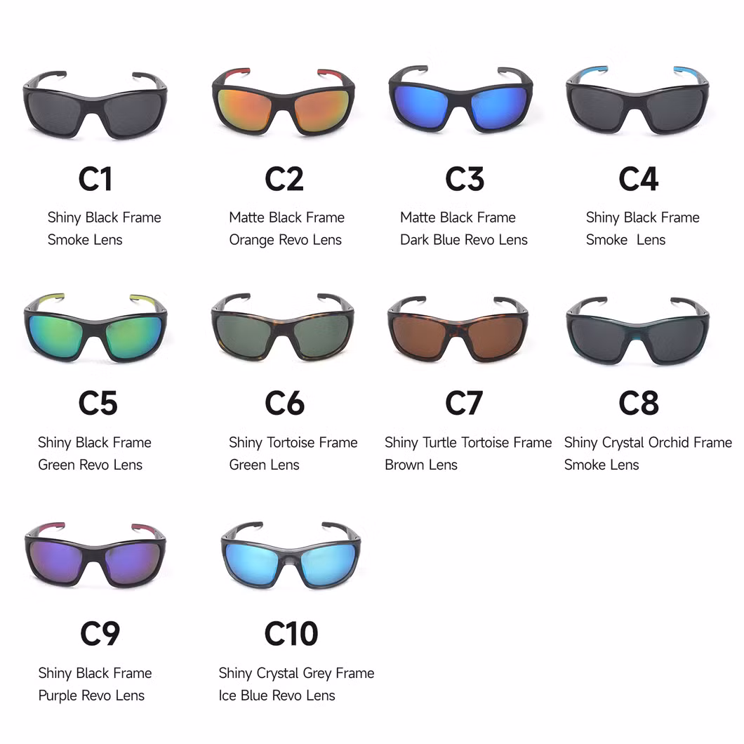 Sport Polarized Fishing Sunglasses Custom Logo UV400 Protection Sun Glasses for Hiking and Running