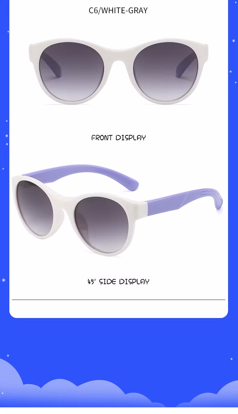 Custom Logo 2024 Sunglasses Plastic PC Children Sunglasses Unisex Elegant Boys and Girls Sunglasses