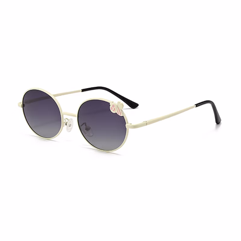 Cartoon Bee Decoration Kids Metal Oval Sunglasses