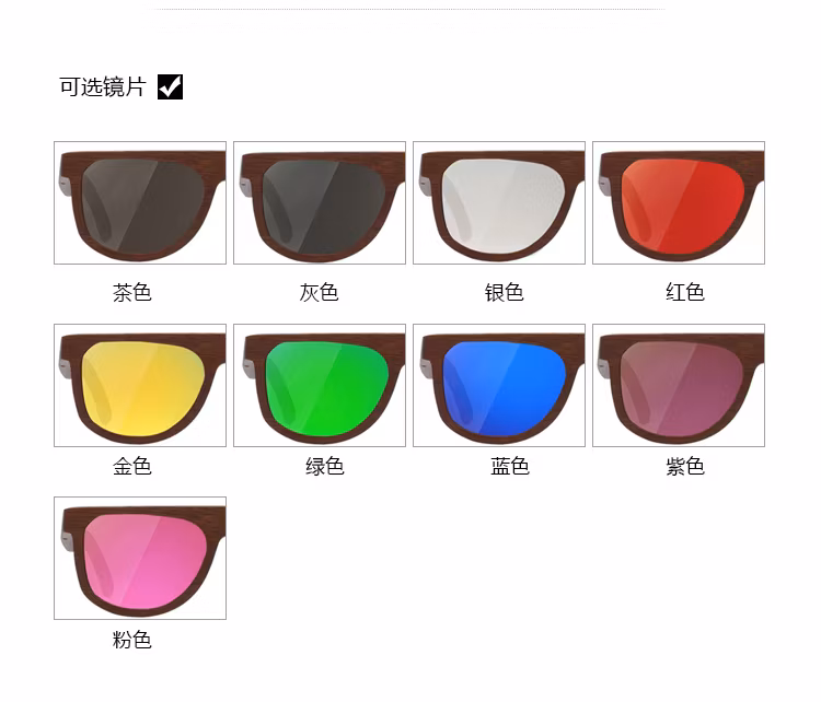 Fashionable Branding Products Women Girls Wooden Sunglasses
