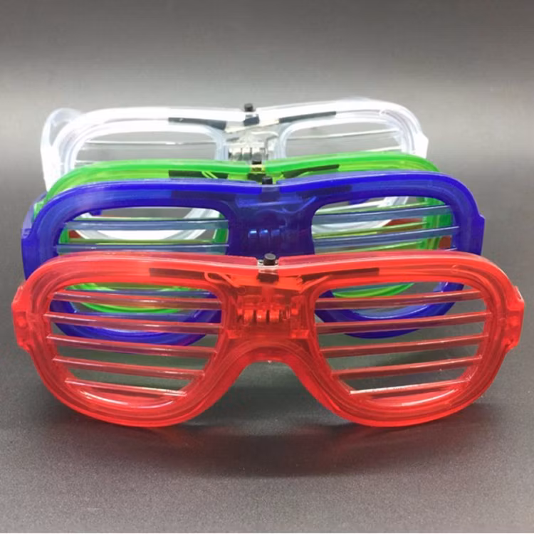 New Year Glow in Dark Party Supplies Shutter Shades LED Sunglasses 6 Color Light up Glasses for Kids Adult