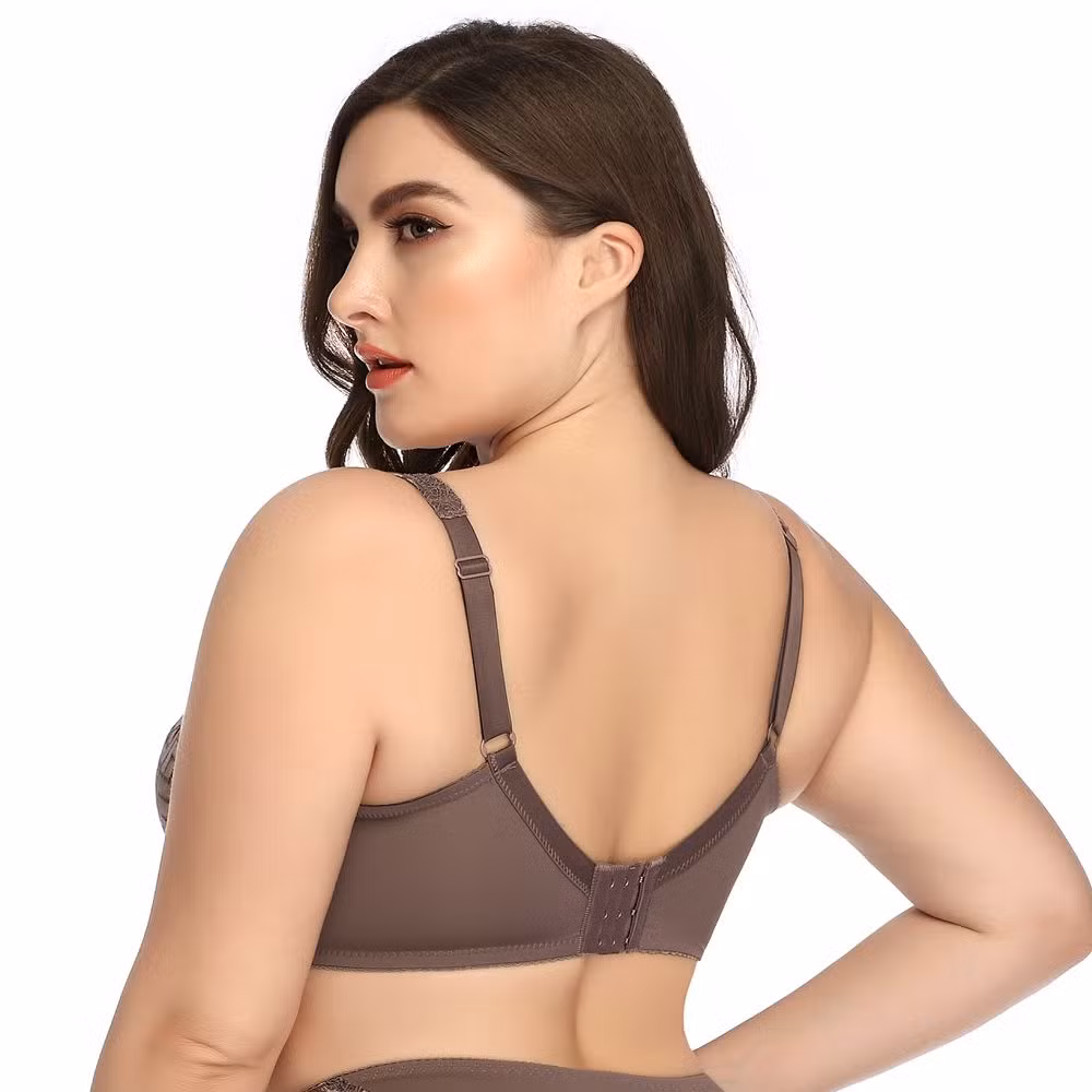 Intiflower Sexy Underwire Bra for Women Soft and Comfortable Vena Bra Elegant Big Cup Set Bow Decoration