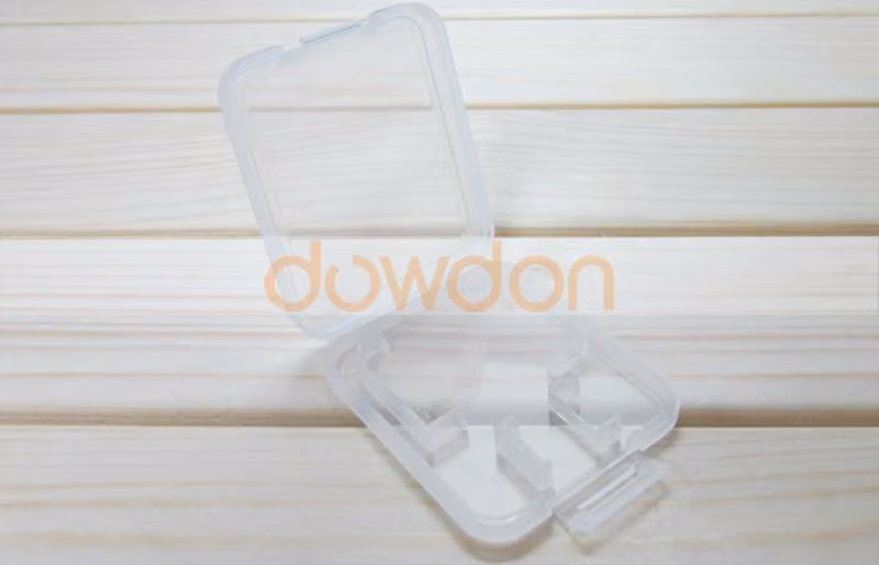 High Quality Transparent 2 in 1 Plastic Memory Card Case for SD Card Micro SD Card TF Card