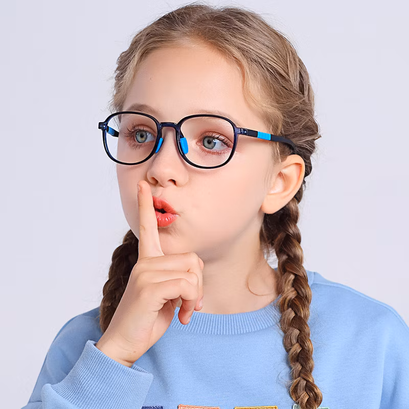 Ready to Ship Round Tr90 Kids Blue Light Blocking Glasses Frames Computer Eyewear