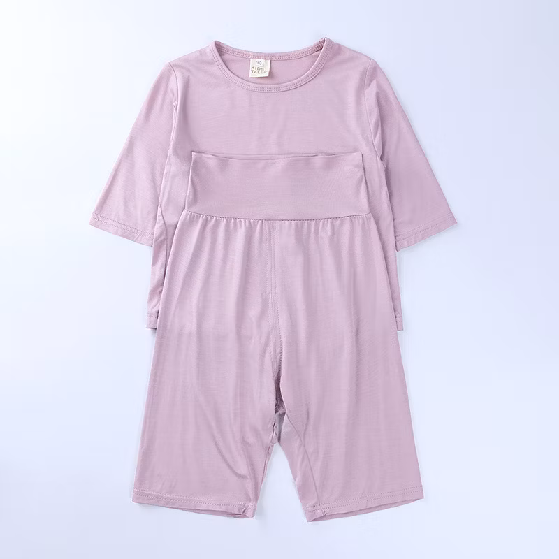 Modal MID-Sleeve MID-Pants Belly Protector Children′s Suit Baby Wear Baby Clothes Kids Wear
