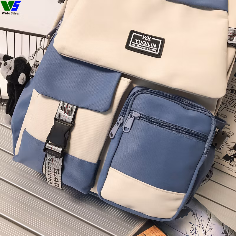 Wide Silver Special Counter Kids Backpacks with Cartoon Design Plush Toy 2024