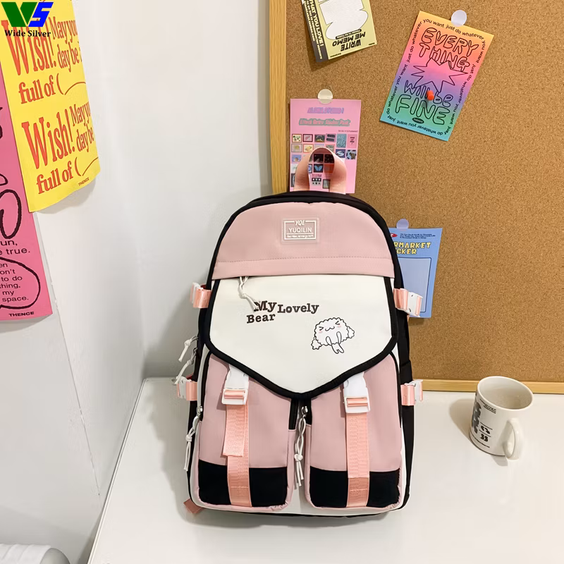 Wide Silver Best Price Coreanas Mochilas Escolares De Buena Calidad Schoolbag 2024
