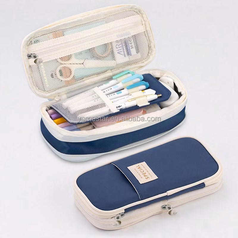 Wholesales Custom Angoo Student School Kids Children Boys Pen Box Pouch Stationery Bags Canvas Packaging Pencil Case for Girls