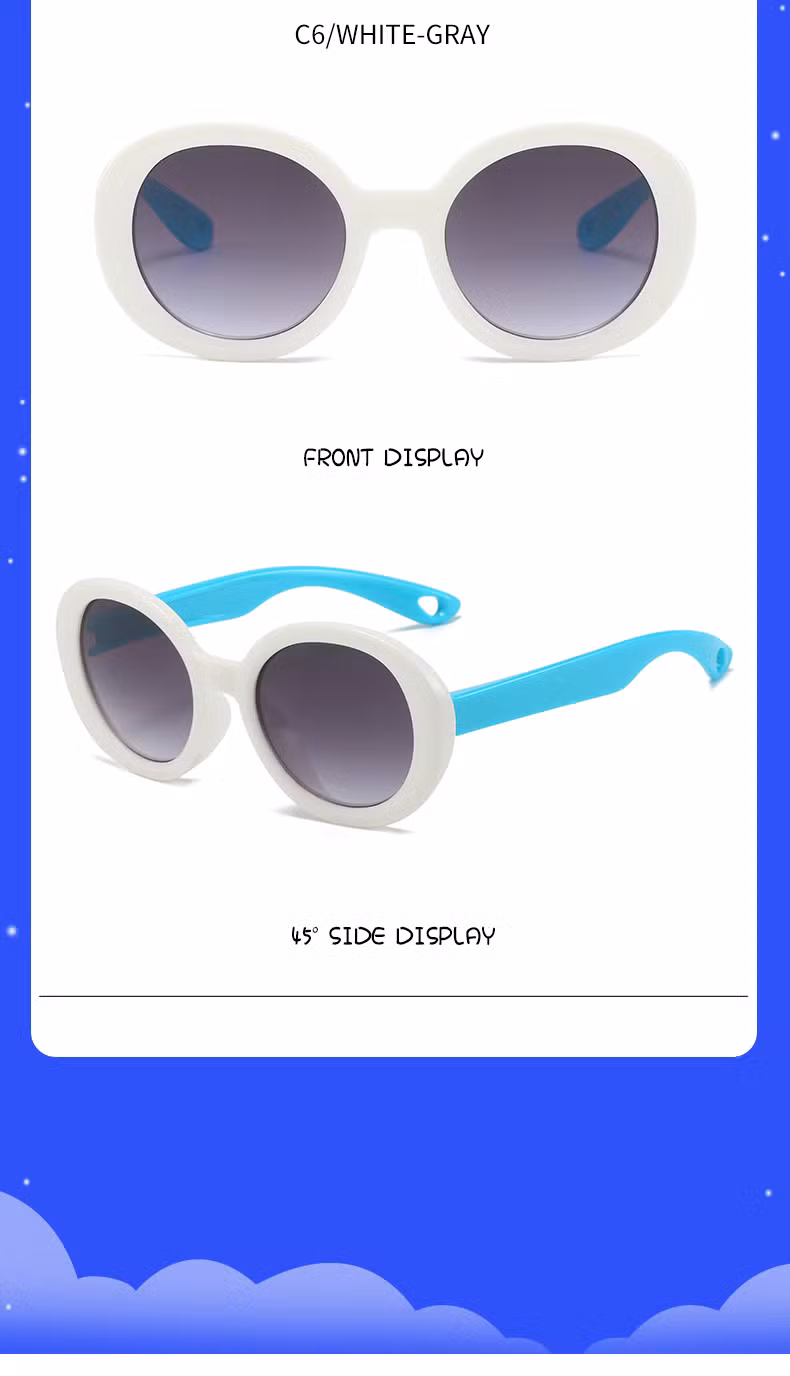 Cute Baby UV Children Round Shape Cool Unisex Kids PC Plastic Sunglasses