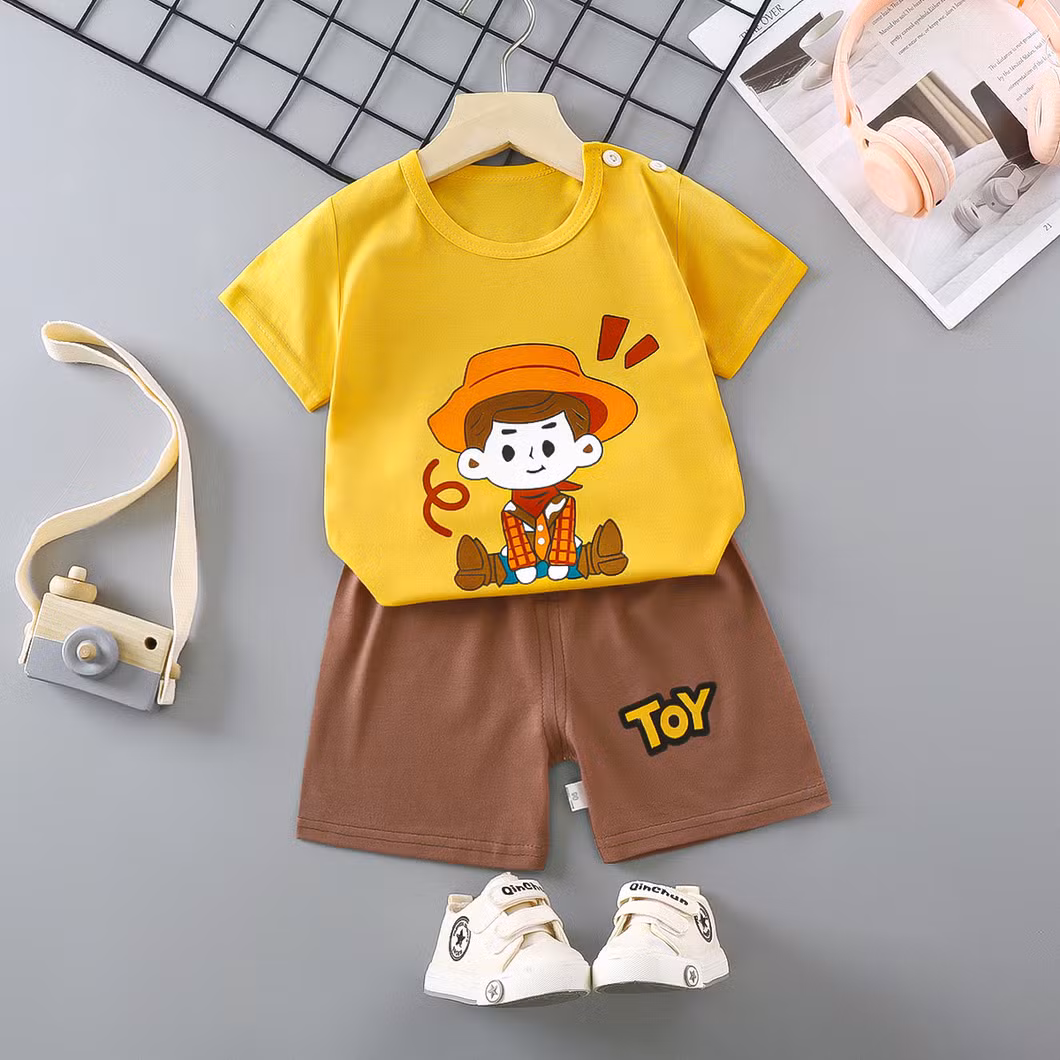 Children′s Short-Sleeved Suit Cotton Boys T-Shirt Children′s Clothing Baby Clothes Baby Wear Kids Wear