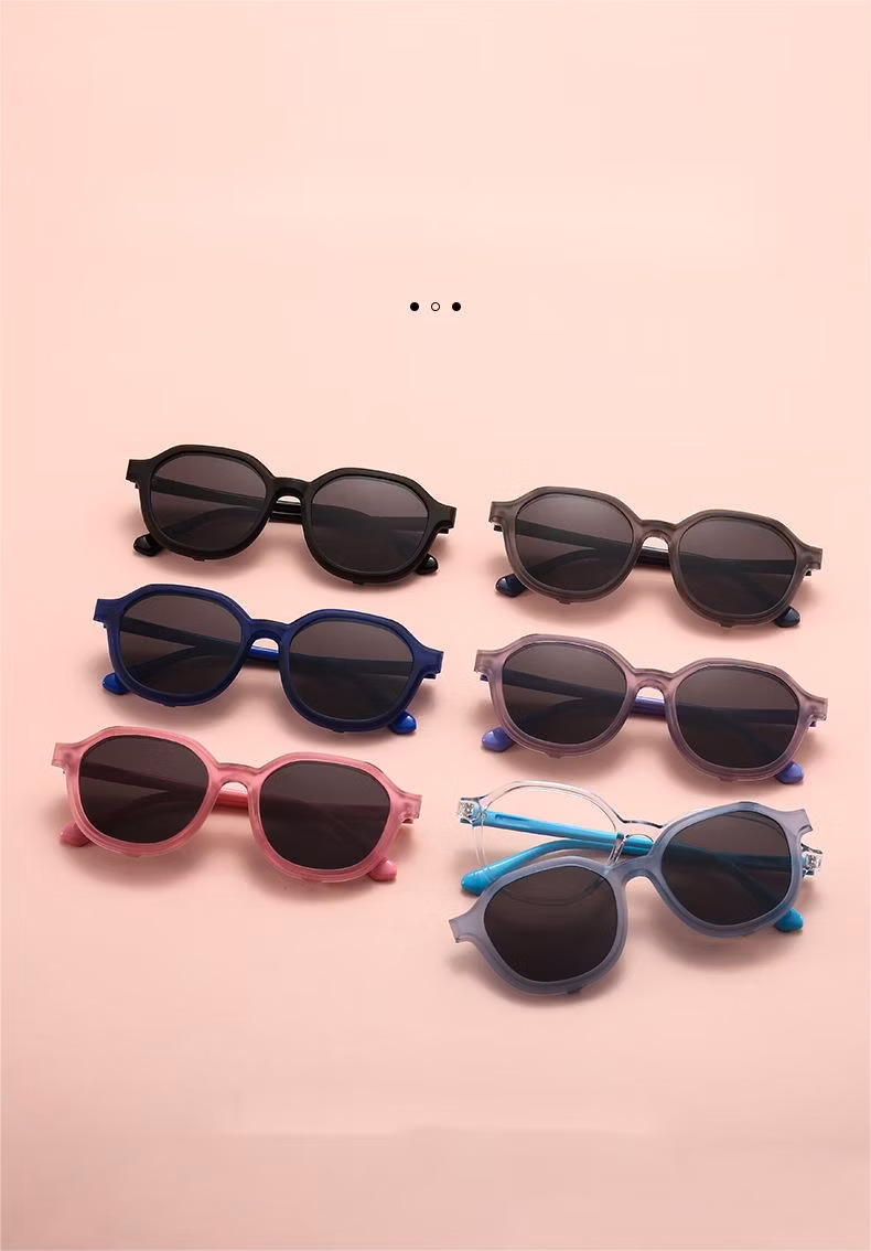 Hot Selling Newest Fashion High Quality Tr-90 Clip on Polarized Kids Sunglasses