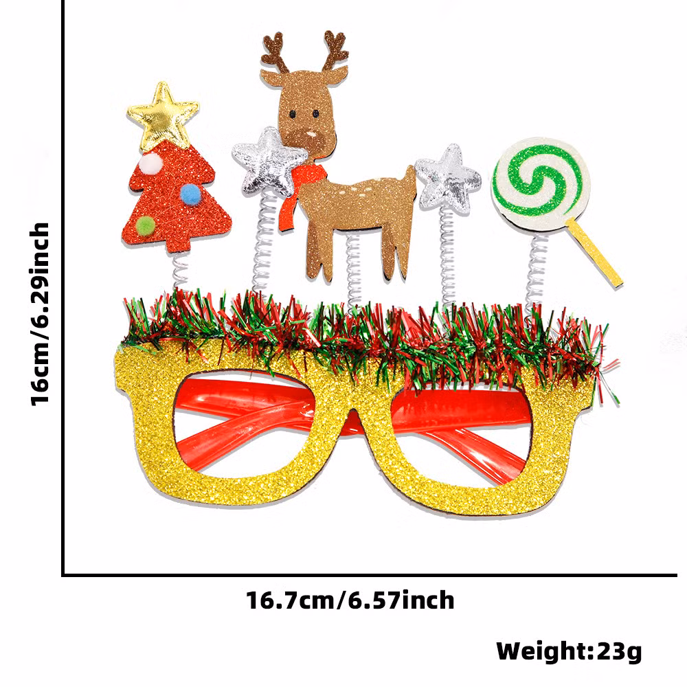 2025 New Santa Claus Christmas Decoration Cartoon Party New Year Glasses Frames