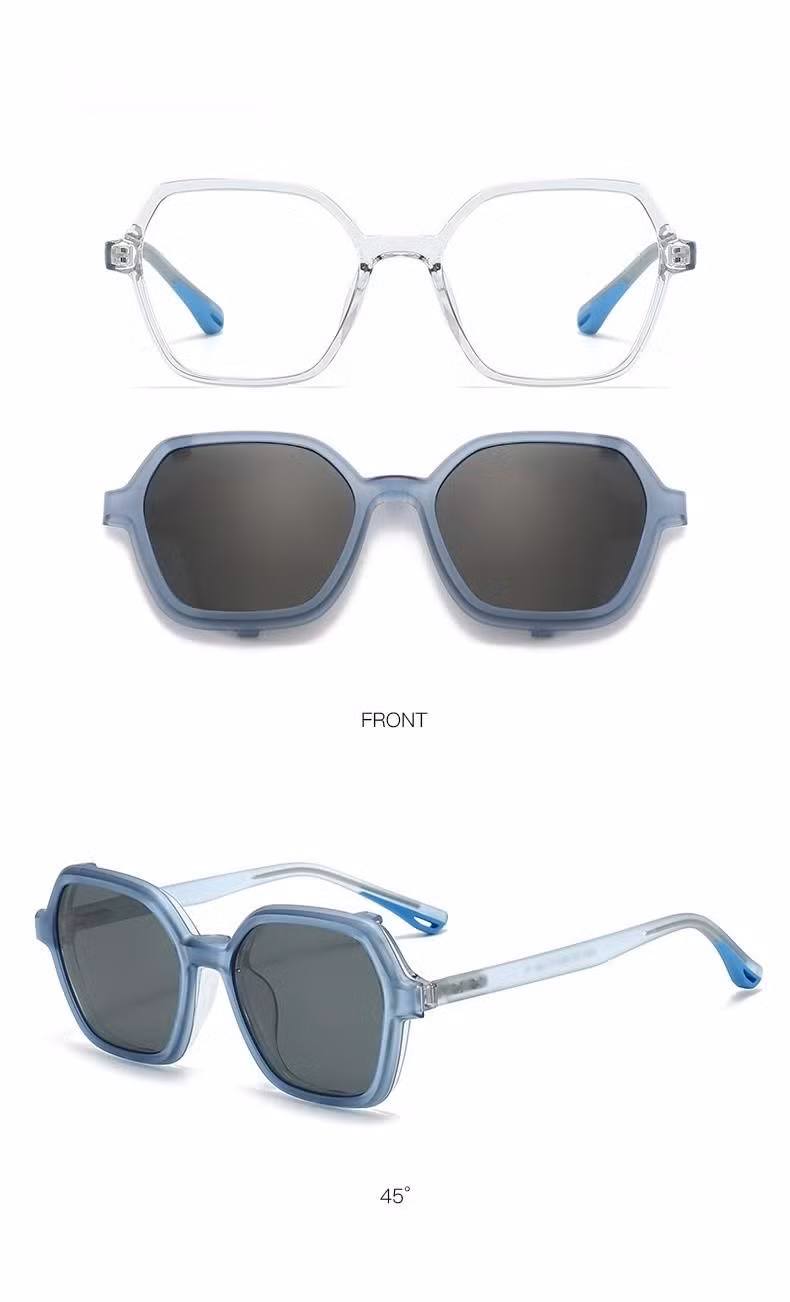 Fashion Design Frame Color Changeable Kids Eyewear with Clip on Sunglasses