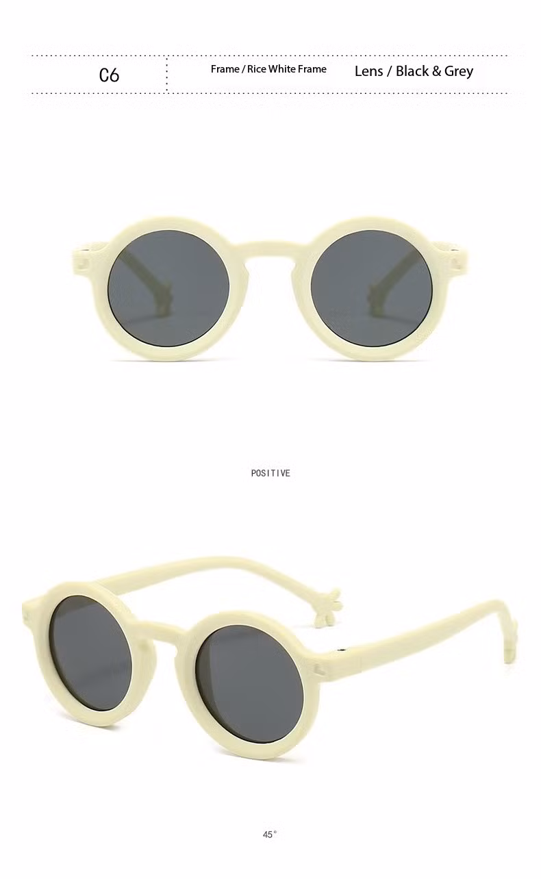 Flexbile Tpee Round Shape Kids Sunglasses with Polarized Lens Sunglasses