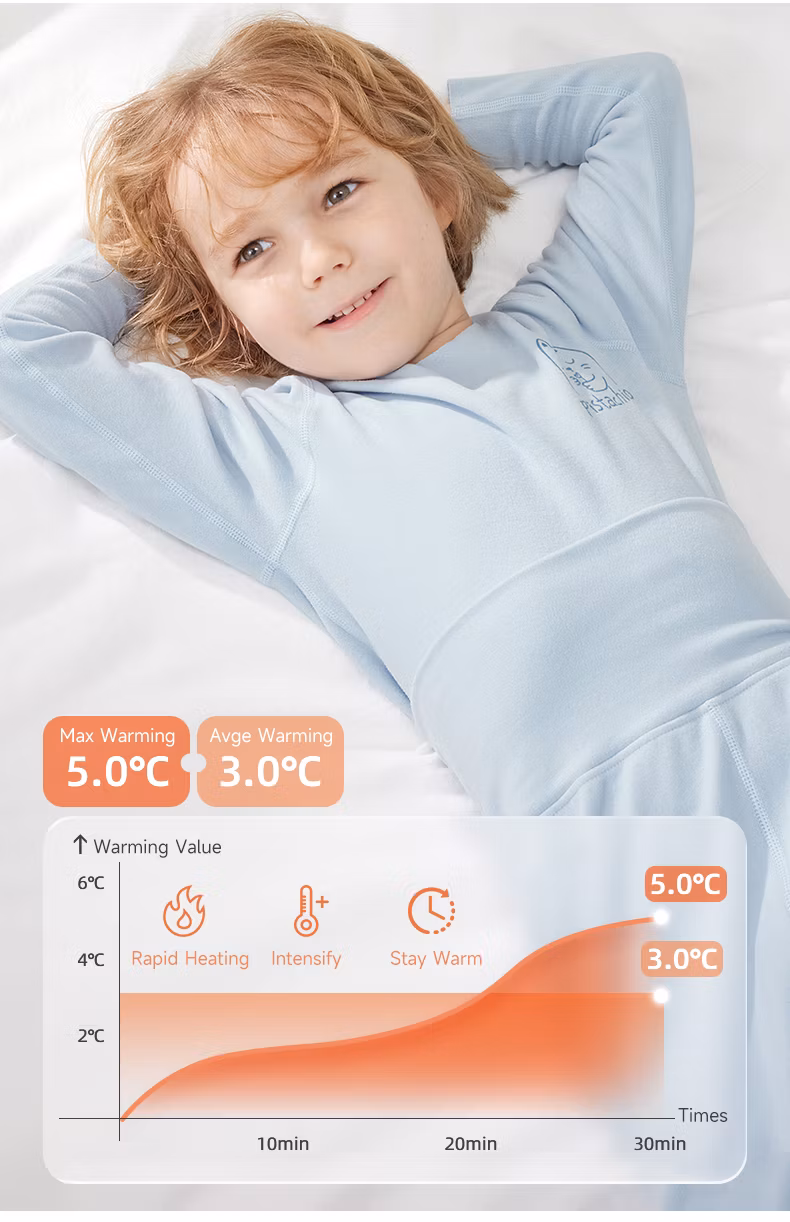 Widely Used Children′s Pajama Set Baby Cotton Warm Round Neck Sleep Wear