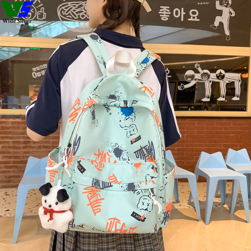 Wide Silver Cheap Canvas Schoolbags for Very Beautiful Girls Cute Kids 2024