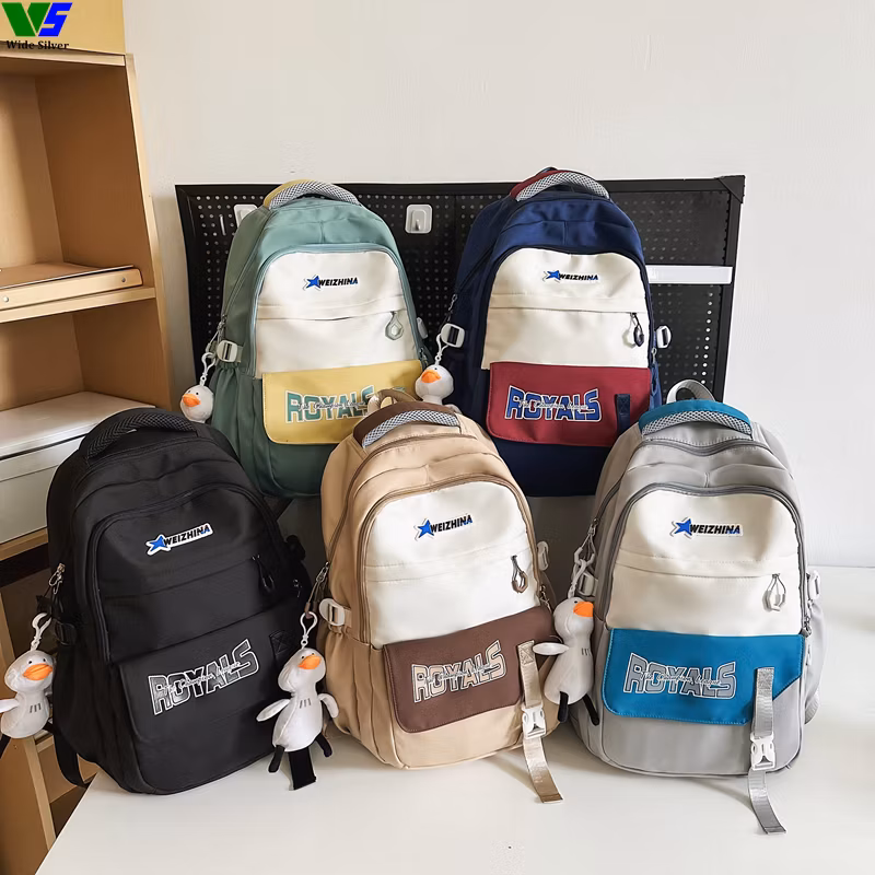 Wide Silver Brand New Beautiful Arrivals Customizable Schoolbag for Kids 2024
