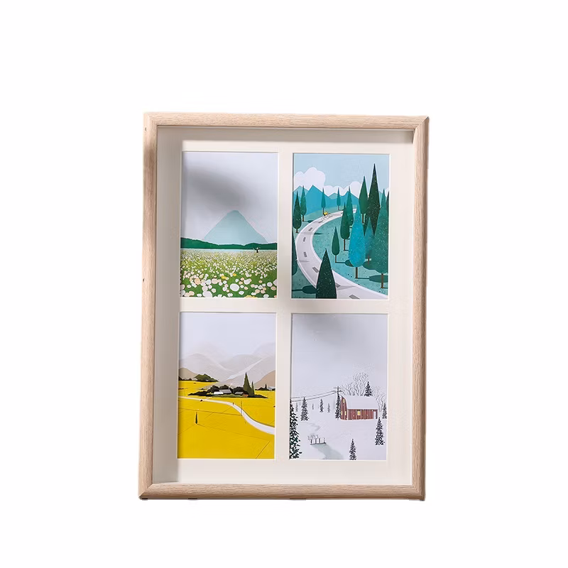 Promotion Gift Modern Style Heart Shape Children Wooden Photos Frame for Kids