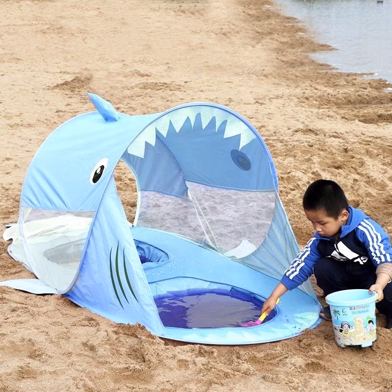 2024 Summer Beach Tent for Kids Foldable Automatic Sun Shelter UV-Resist