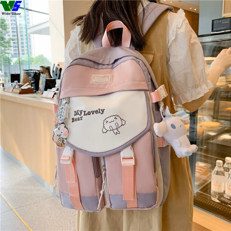 Wide Silver Best Price Coreanas Mochilas Escolares De Buena Calidad Schoolbag 2024