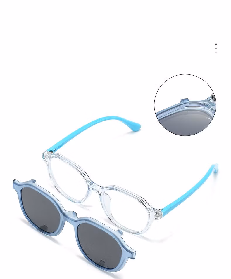 Hot Selling Newest Fashion High Quality Tr-90 Clip on Polarized Kids Sunglasses