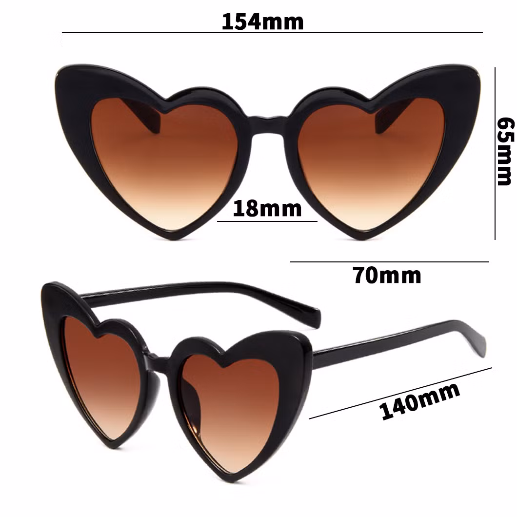 Luxury Love Heart Sunglasses Shades Women UV 400 Lens Women Ladies Fashion Sun Glasses