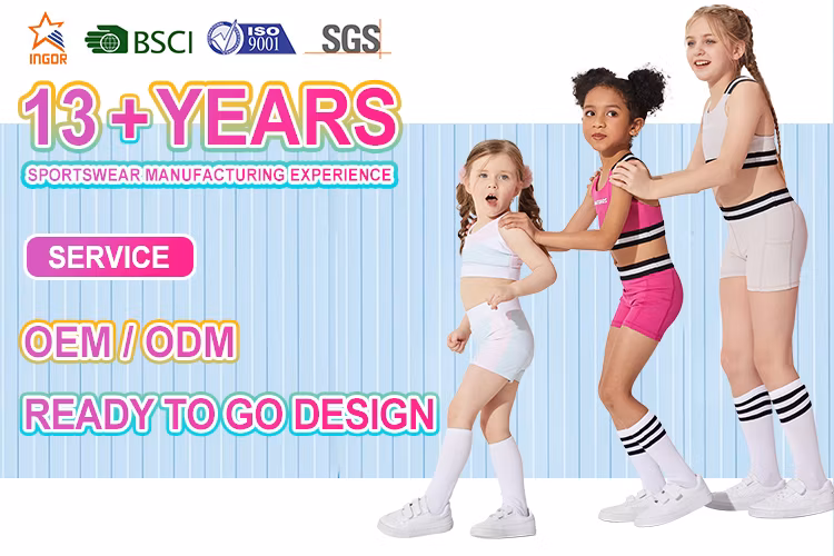 Ingorsports Factory Wholesale Children Sportswear 3 Pieces Leggings Yoga Set Activewear Gym Wear for Kids