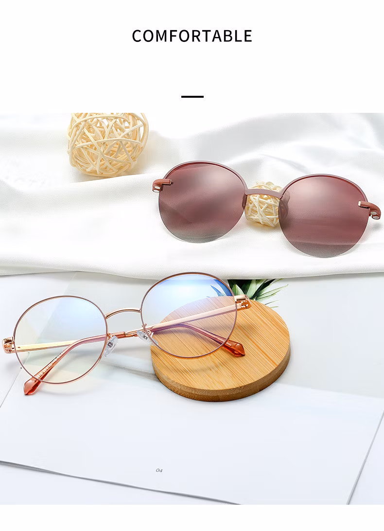 95819 Unisex Metal Anti-Blue Magnetic Lens Set Dual-Use Myopia Polarized Sunglasses with Solid Pattern Tr90 Frame Material