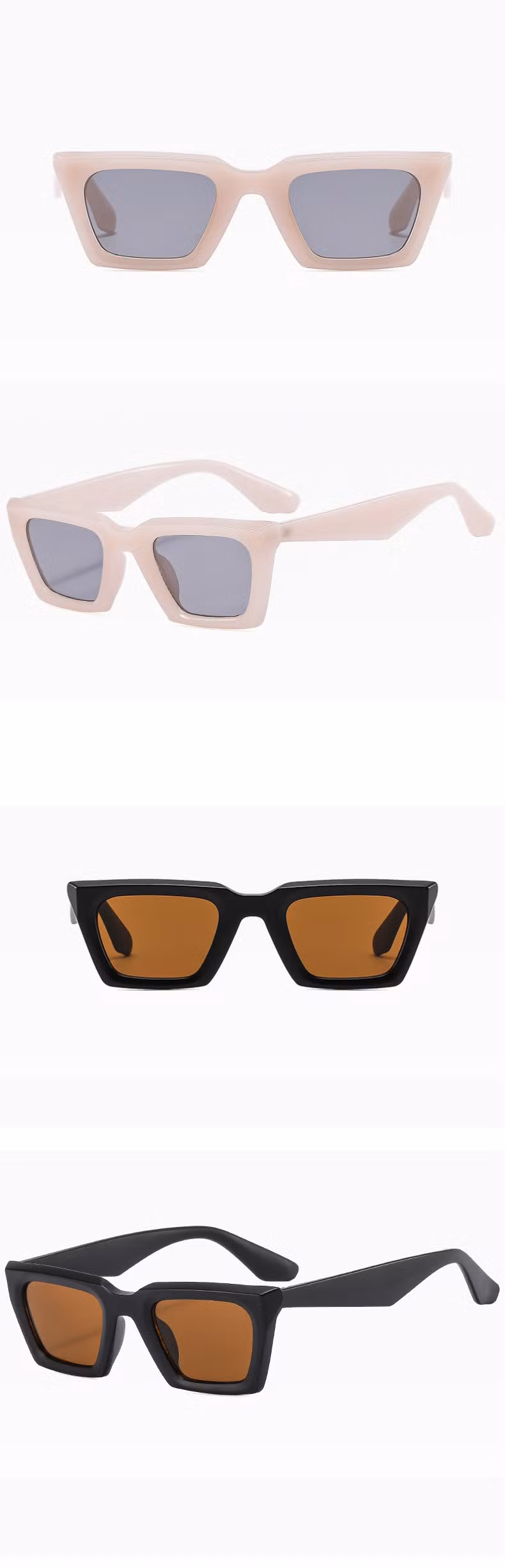 2024 Wholesale Trendy Fashion Y2K Personalized Sun Glasses Girls Vacation Square Frame Sunglasses Women