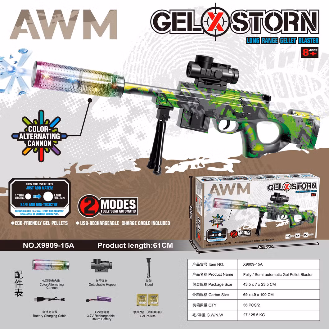 Wholesale Custom Plastic Boy Child 2024 New Gel Blaster Shooting Time Outdoor Summer Toy Awm Gun Airsoft M249 Gun Water Ball Sniper Adult Kids Water Gun
