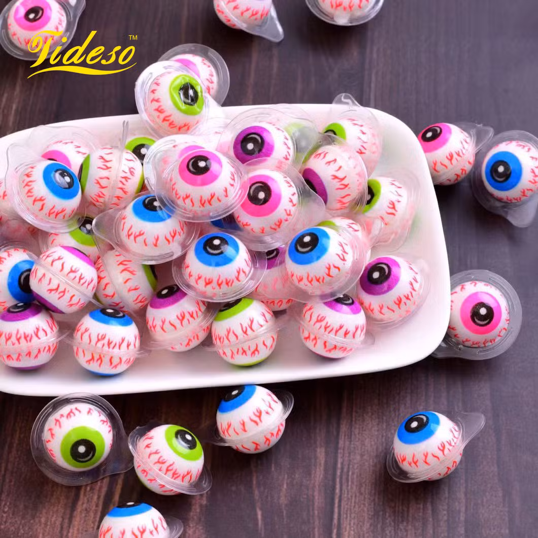 2024 New Trend Custom 4D Popping Gummy Candy 200PCS Halal Sweet Mini Eyeball Gummies in Fruity Flavor Fruit Ball Shape for Kids