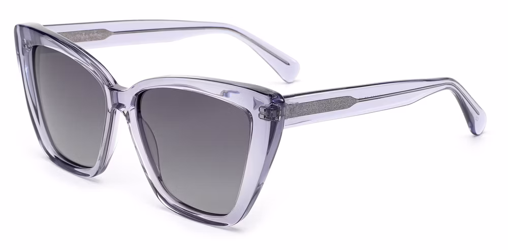 2024 OEM New Arrival High Quality Hot Sale Large Cat Eye Acetate Frame PC Lens UV400 Fashion Sunglasses