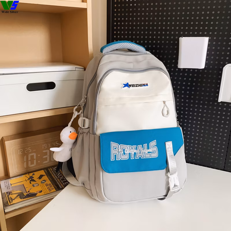 Wide Silver Brand New Beautiful Arrivals Customizable Schoolbag for Kids 2024
