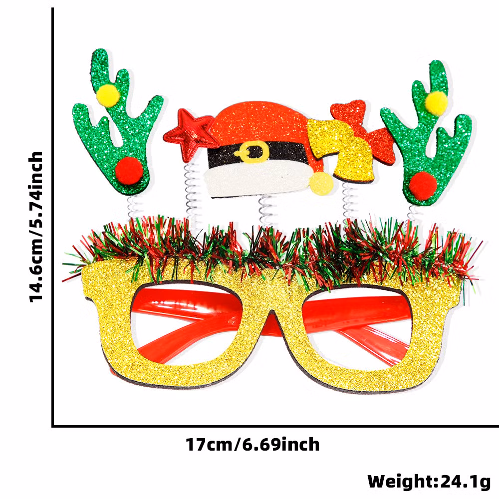 2025 New Santa Claus Christmas Decoration Cartoon Party New Year Glasses Frames