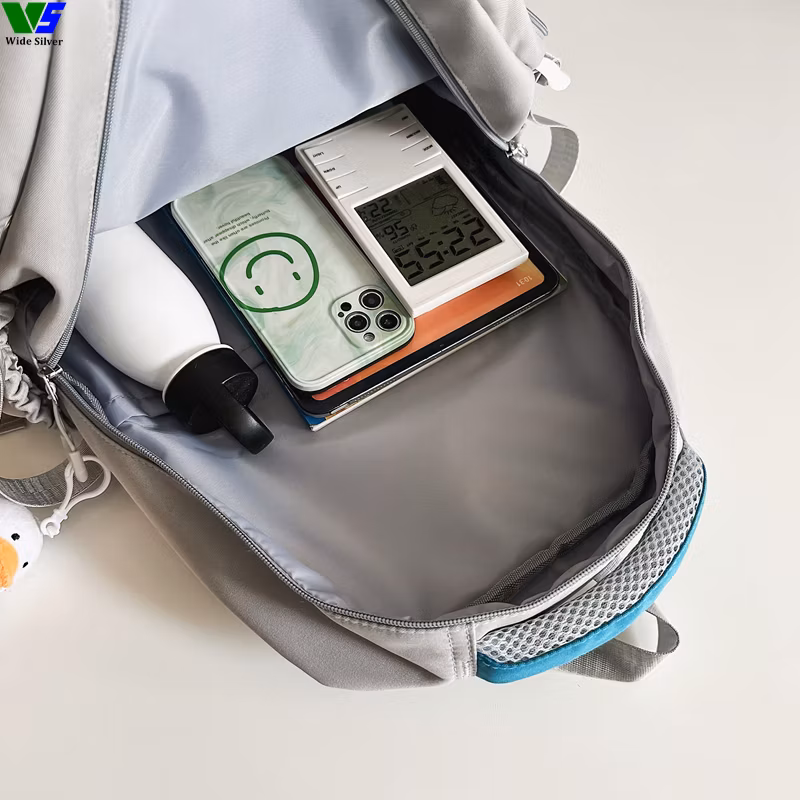 Wide Silver Brand New Beautiful Arrivals Customizable Schoolbag for Kids 2024