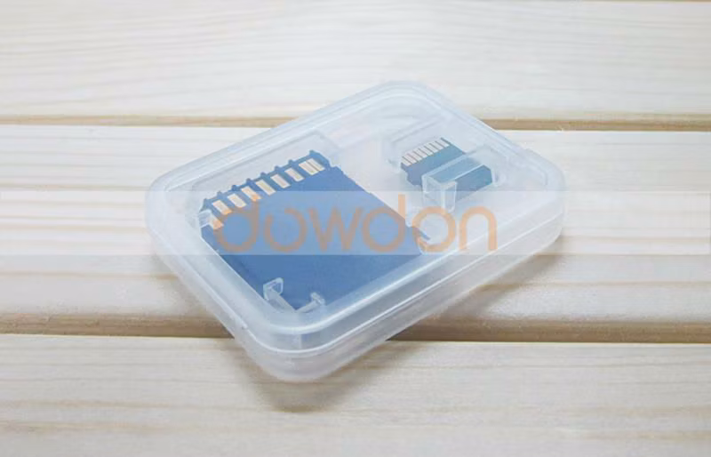 High Quality Transparent 2 in 1 Plastic Memory Card Case for SD Card Micro SD Card TF Card