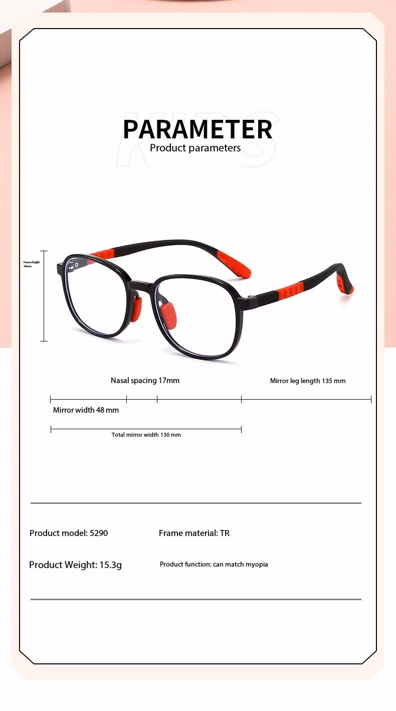 Ready to Ship Round Tr90 Kids Blue Light Blocking Glasses Frames Computer Eyewear