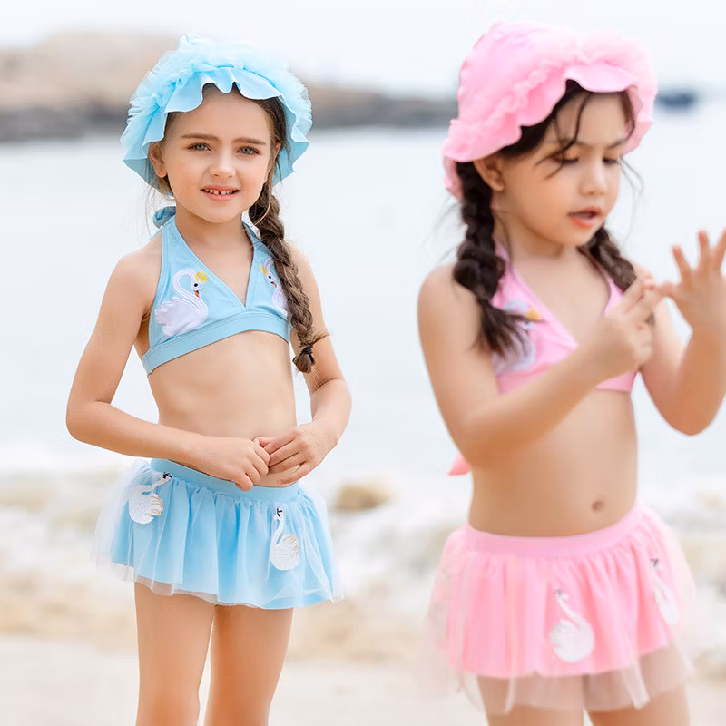 Summer Children Girl Swimwear Kids Two Pieces Skirted Swimsuit Baby Girl Bikini Beach Wear