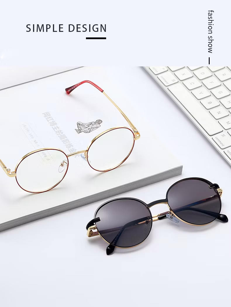 95819 Unisex Metal Anti-Blue Magnetic Lens Set Dual-Use Myopia Polarized Sunglasses with Solid Pattern Tr90 Frame Material