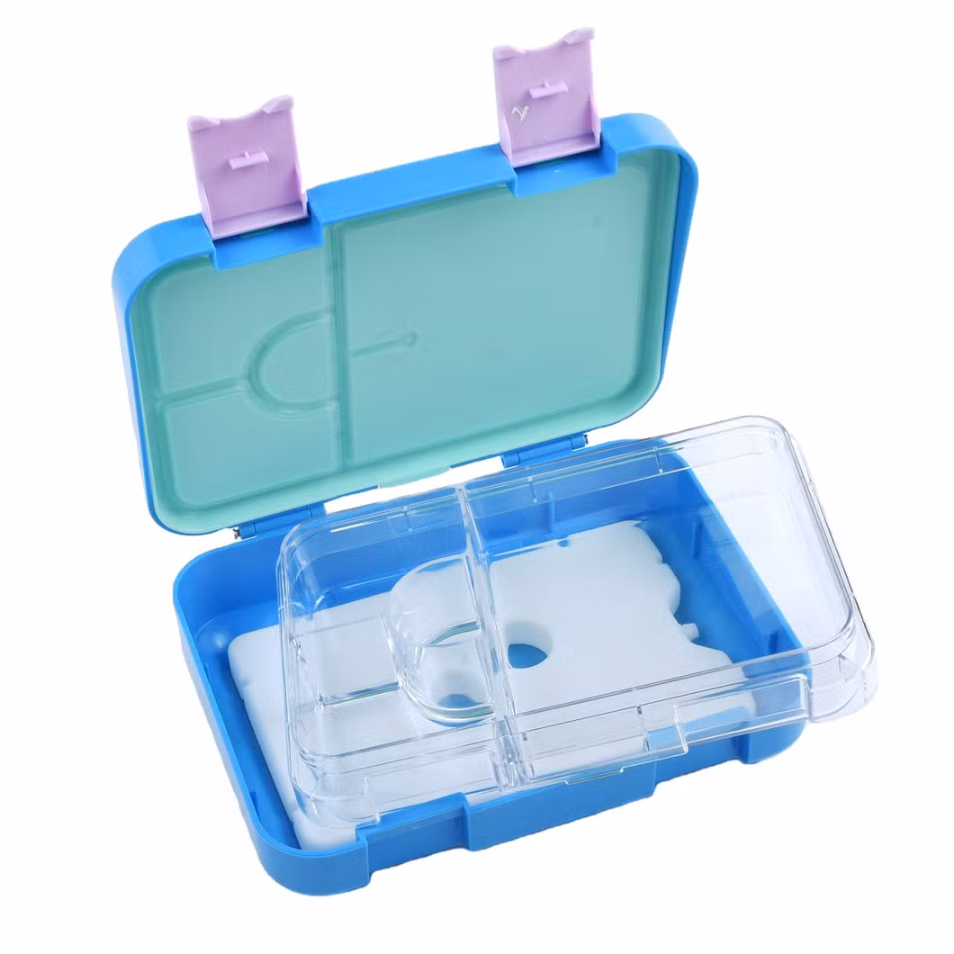 Aohea Blue Tritan ABS PP TPE New Design Box Lunch Plastic Kids BPA Free Food Container Ice Pack Lunch Box