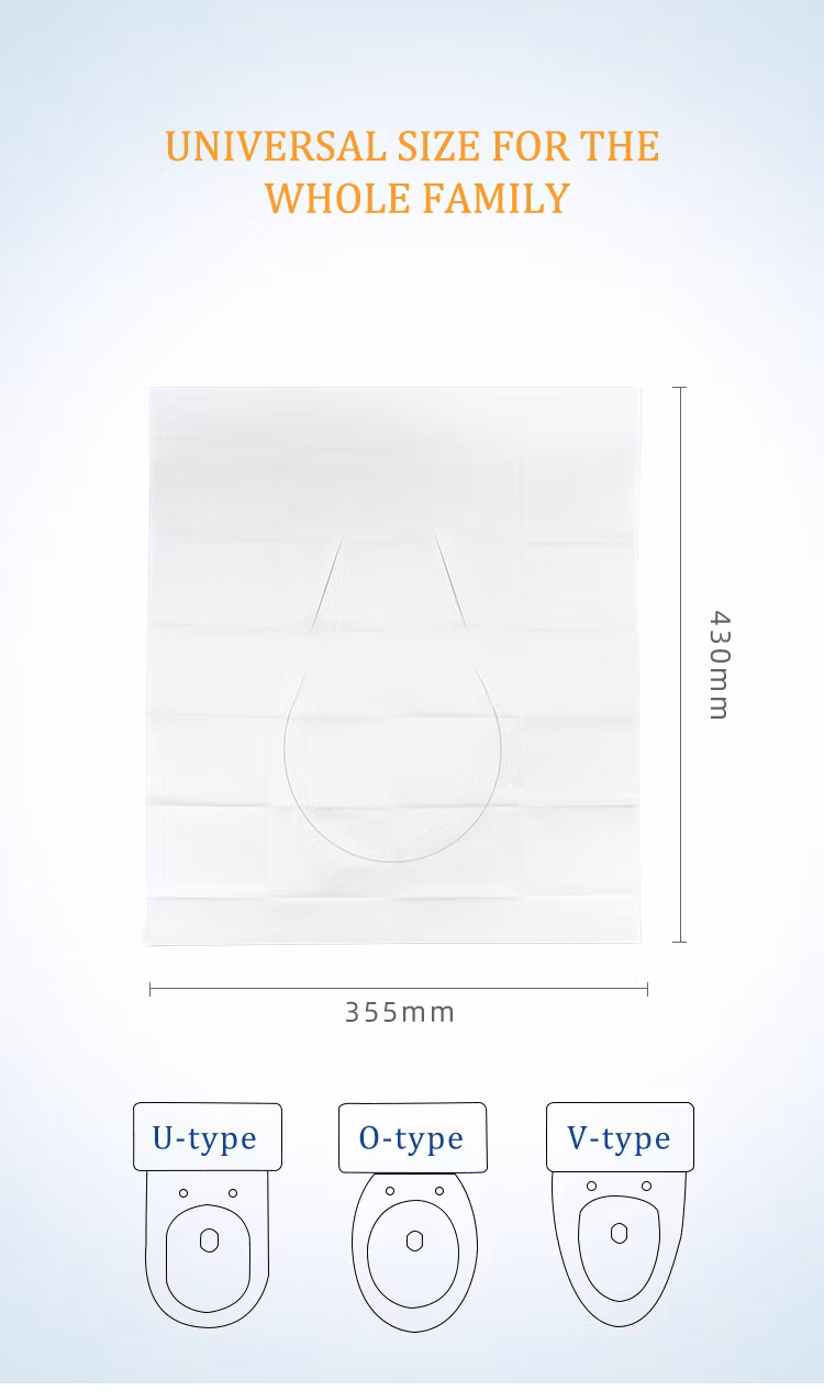 Travel Pack Cartoon Flushable Waterproof Hygienic Public Travel Non Woven Printing Disposable Toilet Seat Cover Paper Potty Liners Mat for Kids and Adults