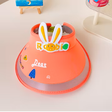 Novelties 2024 Children′s Fan Summer Sun Hat Net Gift Set Kids Fan with Large Brim Heat UV Protection Cartoon Ran Hat Fan