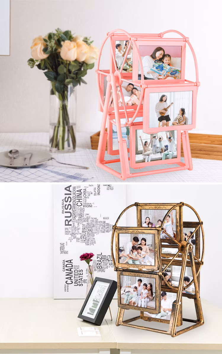 Memorial Frame Home Art Decor Rotating Ferris Wheel Photo Frame Standing 5 Inch Wedding Children Rotating Photo Frame