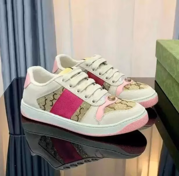 Filter Sneakers Designer Shoes Gussie Crystal Women′s Trainers Top Brand Striped Fashion Retro Dirty Leather Men Shoes