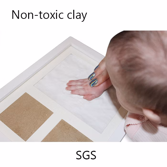New Arrive Air Dry Clay Baby Child Photo Frame Print Customized Wood dB Keepsake in Colorful Giftbox MDF Soft and Non-Toxic